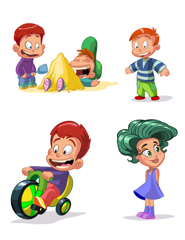 free vector Cartoon children vector